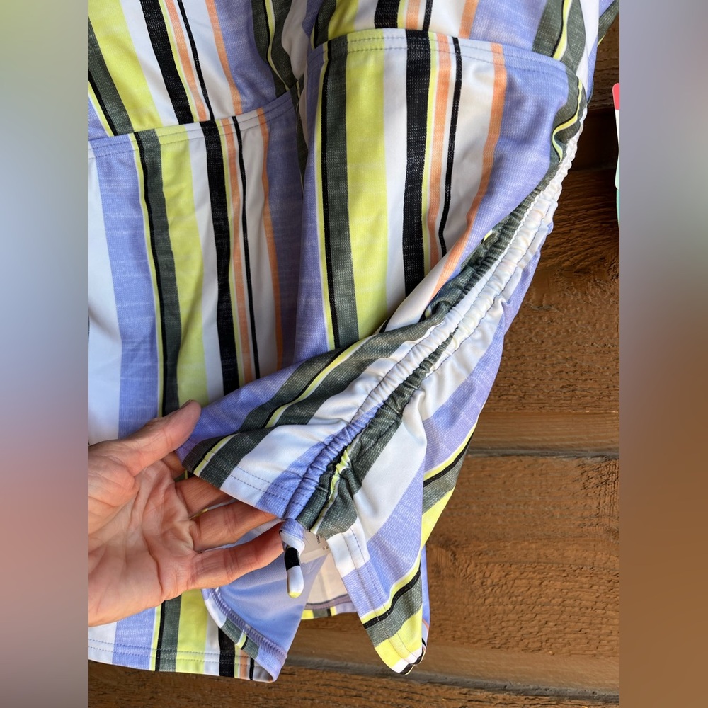 Prana Multicolor Striped Tankini Top in Yellow, Blue, Green, White new w/out tag - Picture 3 of 9